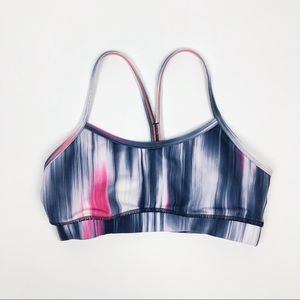 Lululemon Flow Y Stripe Blue‎ Pink Sports Bra 4